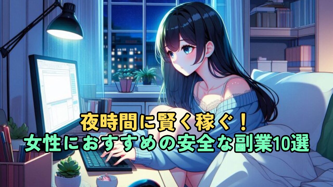 夜時間に賢く稼ぐ！女性におすすめの安全な副業10選｜在宅・スキルなしOK